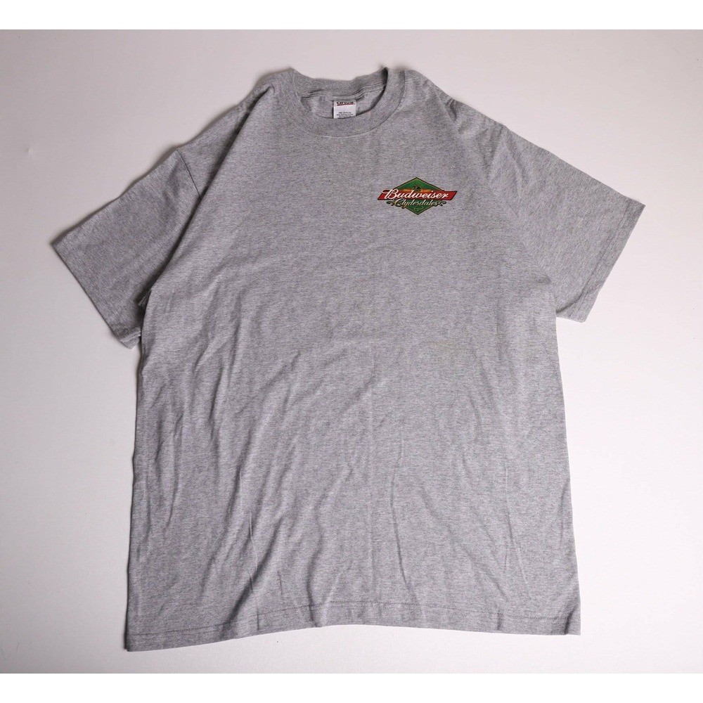 Budweiser Clydesdales Graphic T-Shirt Gray Anvil Mens XL Short Sleeve Horse Beer